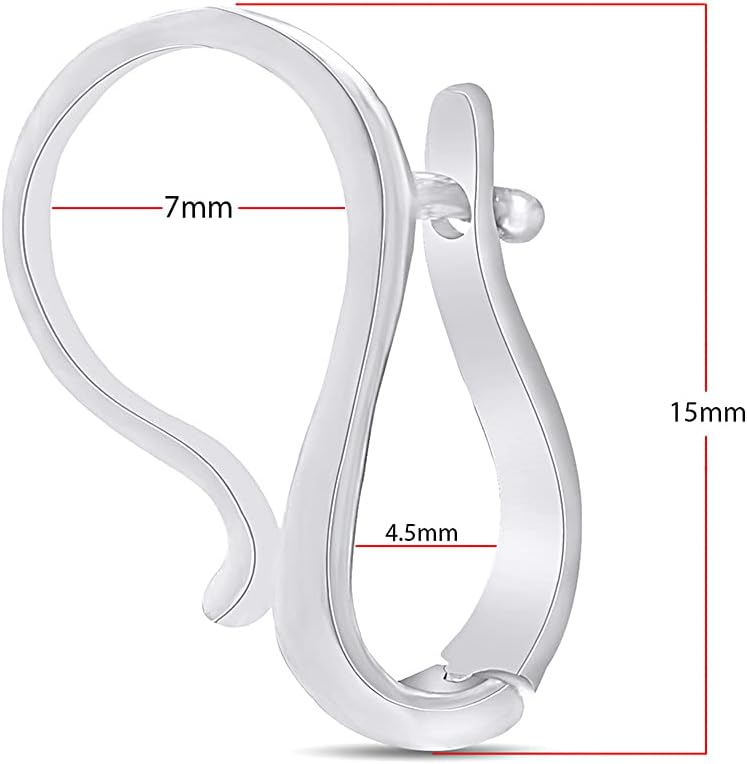 Interchangeable Pendant Hanger Slide Pearl Enhancer Fits 7mm In 14k White Gold Plated 925 Sterling Silver